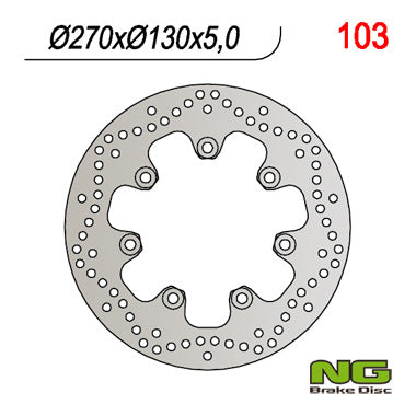 Brake disc (rotor) front KAWASAKI EN 500 '90-'93 (270X130X5) (7X10,5MM)