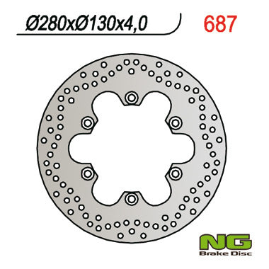 Brake disc (rotor) front KAWASAKI ER 5, GPZ 750/ 900 (280x130x4,5) (6X10,5mm)