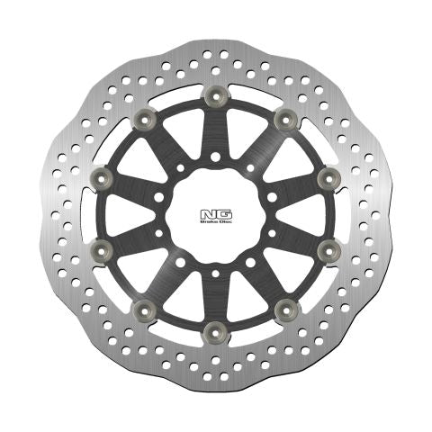 Brake disc (rotor) front KAWASAKI ER6 F/N, ZX 10R 04-15, ZX6R 05-16, KLE 650 VERSYS 07-15, Z 750 (300X80X5MM) (5X10,MM) WAVE Floating (Aluminium center,CZARNY)