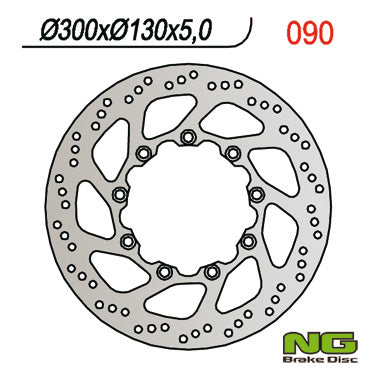 Brake disc (rotor) front KAWASAKI KLE 500 '91-'03 (300X130X5) (9X10,5MM)