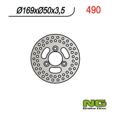 Brake disc (rotor) front KAWASAKI KSF 250 '96-'01, KEF 300 '01-'02 (169x50x3,5)