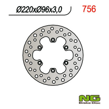 Brake disc (rotor) front KAWASAKI KX 80 '84-'00, KX 85 '01-16, KX 100 '06-16 (220X96X3)