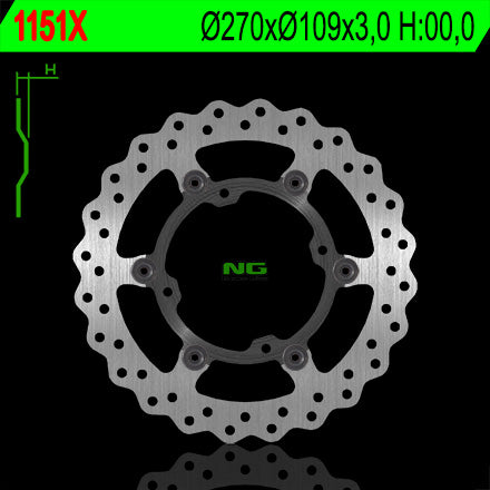 Brake disc (rotor) front KAWASAKI KXF 250/450, Floating 270MM (270X109X3,0) 4 Holes O dia. 9,5MM WAVE