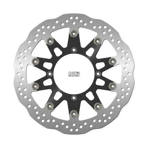 Brake disc (rotor) front KAWASAKI SUPERMOTARD 125/250 '06, SUPERMOTARD 450 '06-10 (320X109X5MM) (4X9,5MM) WAVE Floating (Aluminium center)