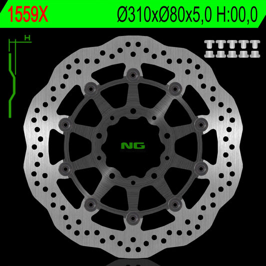 Brake disc (rotor) front KAWASAKI Z 1000 ABS 15-17, Z 1000 15-17, ZS6R 13-17, Z800 12-18, GTR 1400 07-18, ZZR 1400 06-18 (310X80X5,0MM) WAVE Floating