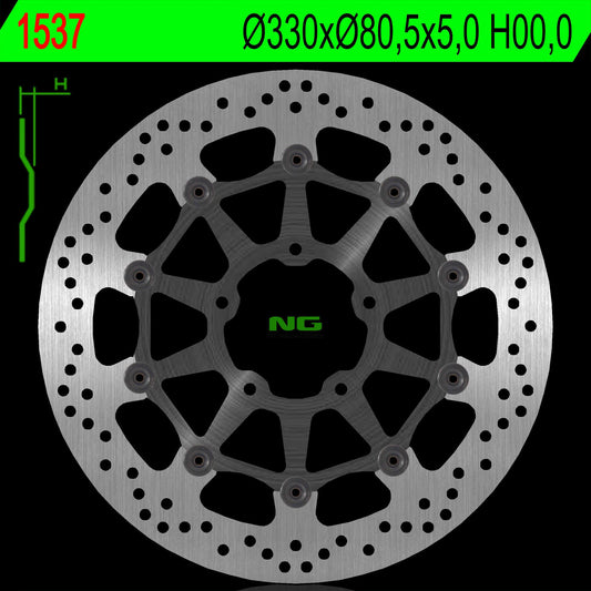 Brake disc (rotor) front KAWASAKI ZX 10R 16-18 (330X80,5X5) (5X10,5MM)