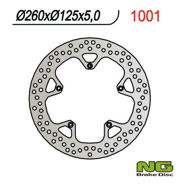 Brake disc (rotor) front PIAGGIO 125/250/400/500 (260x125x5)