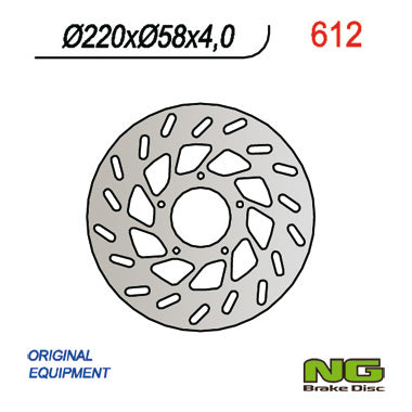 Brake disc (rotor) front PIAGGIO/ GILERA/DERBI/KYMCO/PGO (220x58x4)