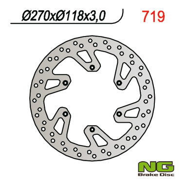 Brake disc (rotor) front SUZUKI DRZ 400 E/S 00-09, RM 125/250 96-08, YAMAHA YZ/YZF/WR (270X118X3,0MM) (6X6,5MM)