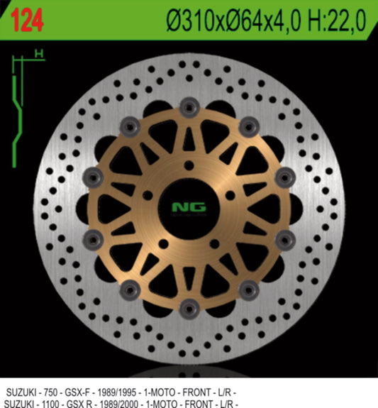 Brake disc (rotor) front SUZUKI GSXR 1100 '89-'00, GSXR 750 '89-'95 (310X64X4)