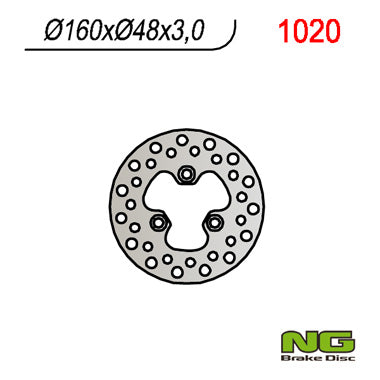 Brake disc (rotor) front SUZUKI LTR 450 (06-12) (160x48x3) (3X10,5MM)