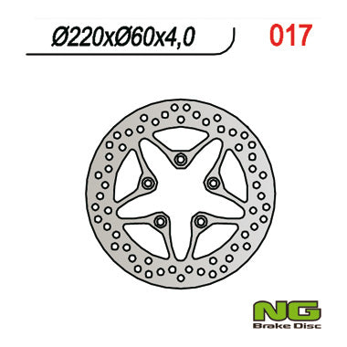 Brake disc (rotor) front/rear APRILIA SCARABEO/LEONARDO/SPORTCITY 50/125/150/200 DERBI RAMBLA 125 '08-12, 300 '10-12, (220X60X4)