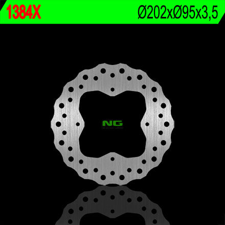 Brake disc (rotor) front/rear ARCTIC CAT 250/300/350/400/450/500/550/650/700/1000, KYMCO 375/400/450/500/550/700 (202X95X3,5) (4X8,5 MM) WAVE