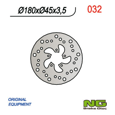 Brake disc (rotor) front/rear GAS GAS PAMPERA 125/250/370 '98, EC 50 '99, TXT BOY 50 '00-02, (180X45X3,5MM) (5X6,5MM)