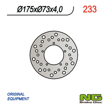 Brake disc (rotor) front/rear Scooters PIAGGIO (175x73x4)