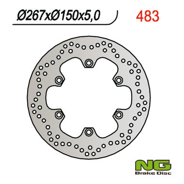 Brake disc (rotor) front/rear YAMAHA XJ/ XV/ FZS/ XJR/MT01 (267x132x5 / 4)