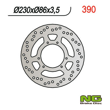 Brake disc (rotor) front YAMAHA DT 125R '88-'05, TT 350 '85-'95, TT 600 '84-'92, YZ 250 '85-'89, YZ 125 '88, '90-'91 (230X86X3,5) (6X6,5MM)