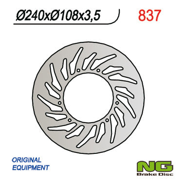 Brake disc (rotor) front YAMAHA DT 50R 03-08, XT 125R 05-08, MBK 50X-LIMIT 03-05 (240X108X3,5) (6X6,5MM)