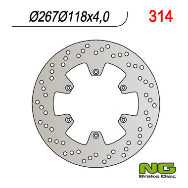 Brake disc (rotor) front YAMAHA TT 600R (98-07) (267x118x4) (TTR600, TT600)