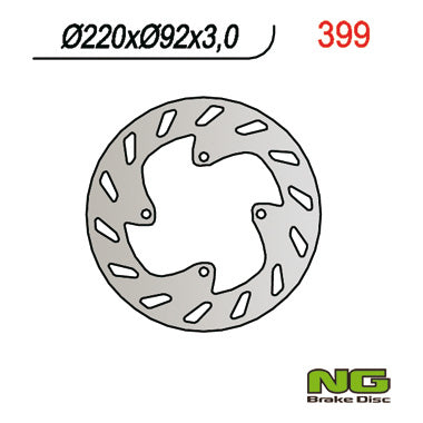 Brake disc (rotor) front YAMAHA TTR 125 00-03, TTR R LWE/LEM '18-'21, DT 50LC 98- (220x92x3)