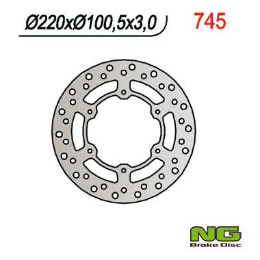 Brake disc (rotor) front YAMAHA YZ 80/85 '93-'16 SUZUKI RM 85 '05-'23 (220X100X3)