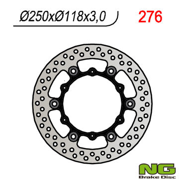 Brake disc (rotor) front YAMAHA YZ/YZF/WRF 01-19 Floating (250x118x3)(6X6,50MM), SUZUKI RM 125/250 '99-'10