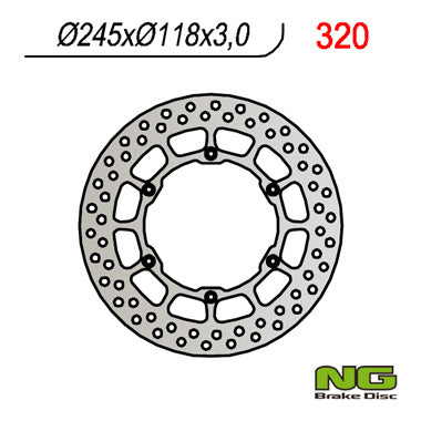 Brake disc (rotor) front YAMAHA YZ/YZF/WRF (245x118x3) (6X6,5MM)