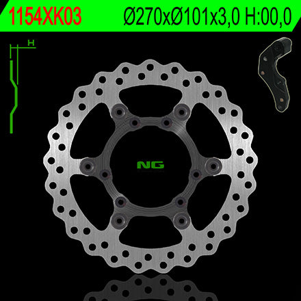 Brake disc (rotor) front with adapter OVERSIZE (270X101X3) HONDA CRF 250/450R '04-14', CRF 450X '04-'16