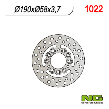 Brake disc (rotor) rear APRILIA 50 SKUTER,CPI,BETA,GENERIC,GILERA,PEUGEOT,PGO,SYM,YAMAHA (190x58x3,7)