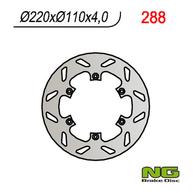 Brake disc (rotor) rear APRILIA RS 125`92-96, RX 125`89-00, PEGASO 125`89-99, VOR 400-530`98-02 (220X110X4)