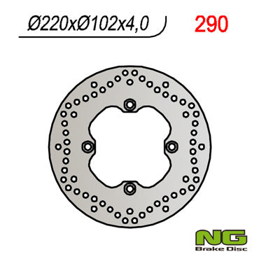 Brake disc (rotor) rear APRILIA RS 50 (99-05), TUONO 50`03-07 (220X102X4) (5X8,5MM)
