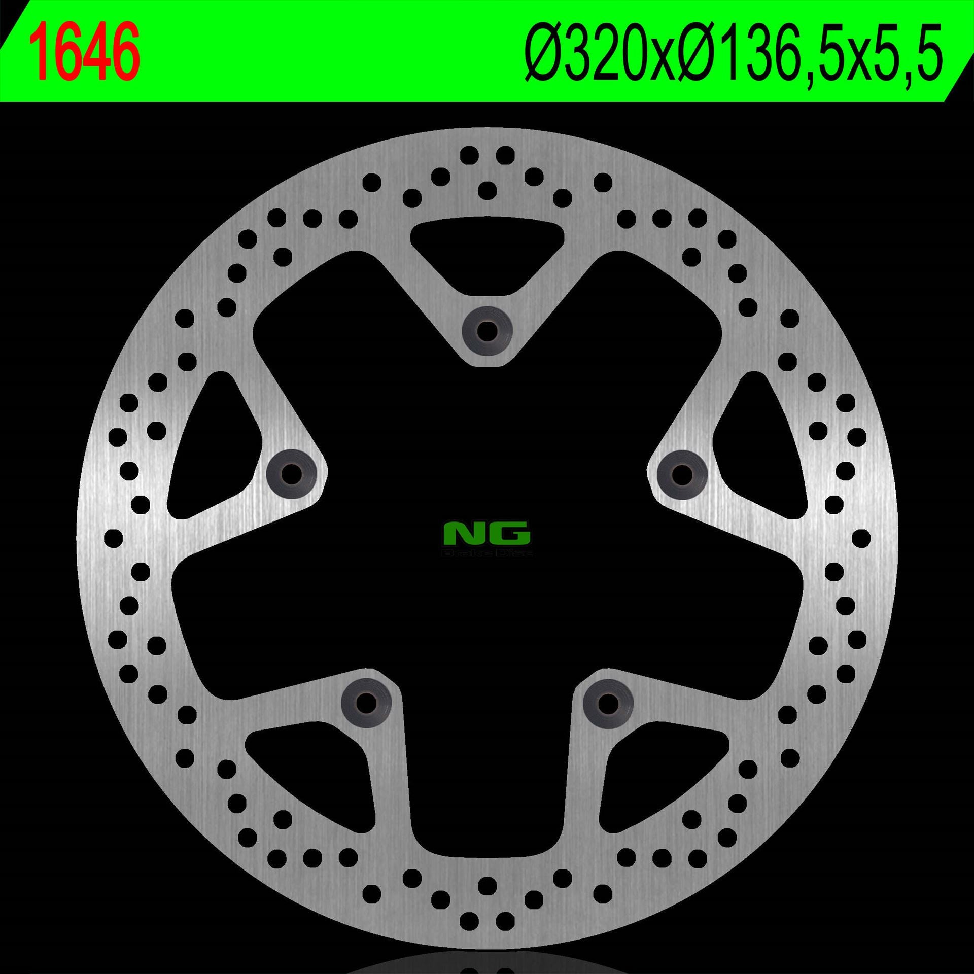 Brake disc (rotor) rear BMW K 1600GT '10-'22 (320X136,5X55MM) (5X10,5MM)