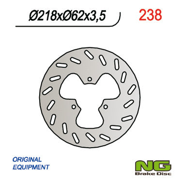 Brake disc (rotor) rear DERBI 50/125, GAS GAS 125/450 (218X62X3,5) 3 Holes dia.10,5