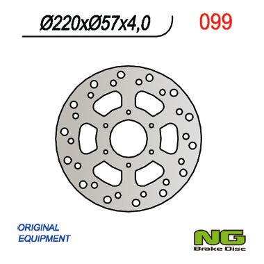 Brake disc (rotor) rear DERBI GPR50 '97-'03, CAGIVA 50 MITO '98-'99 (220x57x4)