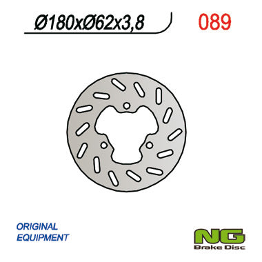 Brake disc (rotor) rear DERBI SENDA 50 '95-'03 (180X62X3,8) (3X10,50MM)