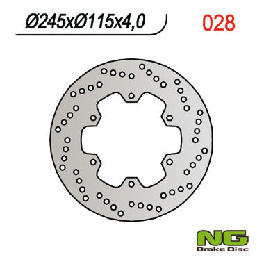 Brake disc (rotor) rear DUCATI ST2 '97-'04, ST4 '03-06, MONSTER 620 '01-06, YAMAHA MAJESTY 250 '96-'08 (245X115X4MM) (6X8,5MM)