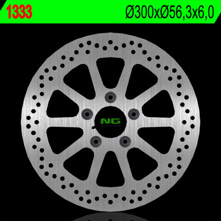 Brake disc (rotor) rear HARLEY DAVIDSON 1450/1584/1690/1800 (300X56,3X6) (5X10,5MM) - Replaces NG1525