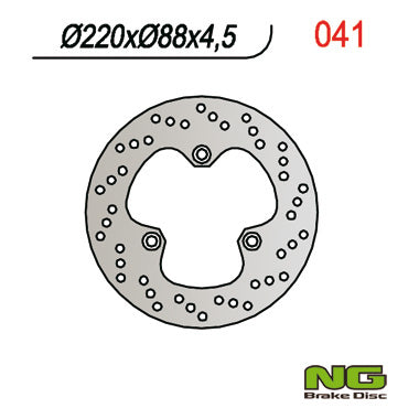 Brake disc (rotor) rear HONDA CBR 500/600F '87-90, VFR 400 '86-88, NSR 400 '85-91, '06-07, CBR 400RR '87-90, (220x88x4,5MM) (3X10,5MM)