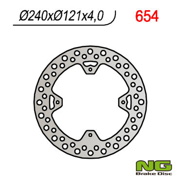 Brake disc (rotor) rear HONDA CR 125/250 '02-07, CRF 250/450R '04-'21 (240X121,5X4)