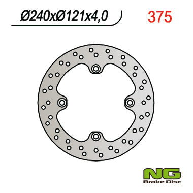 Brake disc (rotor) rear HONDA CR 125 '98-'01, CR 250 '97-'01 (240x121x4)
