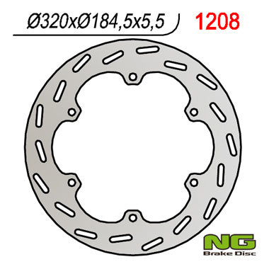 Brake disc (rotor) rear HONDA GL 1500 GOLD WING '88-'99 (316X184,5X5,5) (6X10,5MM)