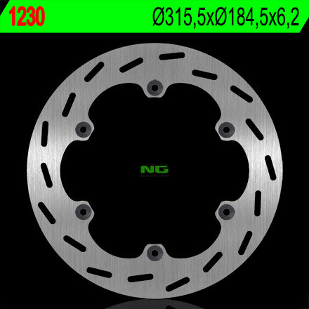 Brake disc (rotor) rear HONDA ST 1100 PANEUROPEAN '91-'01, ST 1300 '02-'15, CTX 1300 '15, GL 1500 SE '90-'98 (315,5X184,5X6,2) (6X10,5MM)