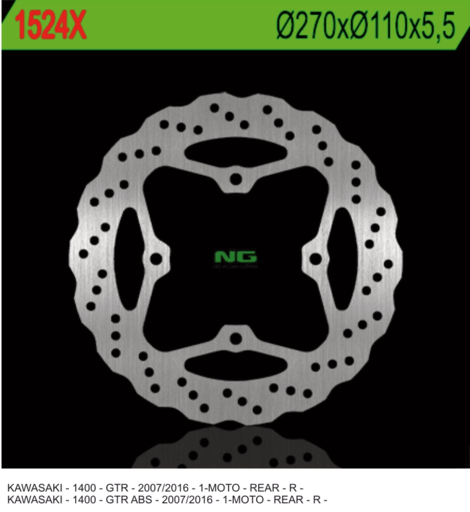 Brake disc (rotor) rear KAWASAKI GTR 1400 '07-'18 (270X110X5,5MM) (4 Holes 10,5MM) WAVE