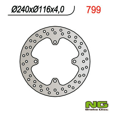 Brake disc (rotor) rear KAWASAKI KX 125/250 (03-08), KXF 250 (04-19), 450 (05-19), SUZUKI RMZ 250 (04-06) (240X116X4) 4 Holes O dia. 10,5MM