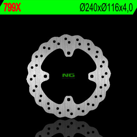 Brake disc (rotor) rear KAWASAKI KX/KXF (04-14) (240X116X4) WAVE