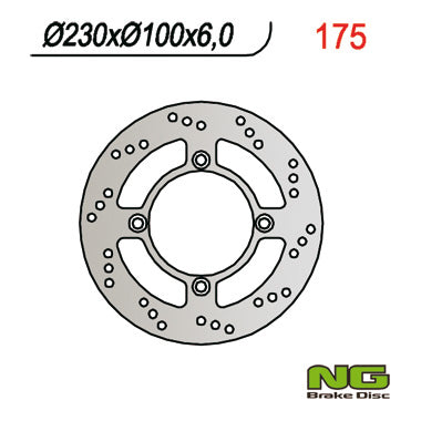 Brake disc (rotor) rear KAWASAKI ZEPHYR 750 92-97, ZZR600 '90-'92 (4X10,25) (230x100x6)