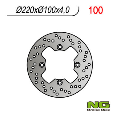 Brake disc (rotor) rear KAWASAKI ZX 6R '98-'07, ZX10R, ER6F/N, KLE 650VERSYS 07-14 (220X100X4,0MM) (4X10,5MM)