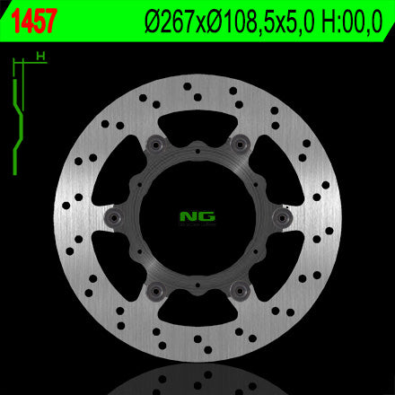Brake disc (rotor) rear KTM 1050/1190/1290 ADVENTURE '13-'15 (Floating) (267X108,5X5) (6X6,5MM)