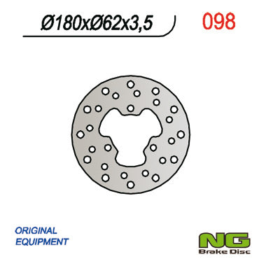 Brake disc (rotor) rear PEUGEOT XP6 SM '02-'05 (180x62x3,5)