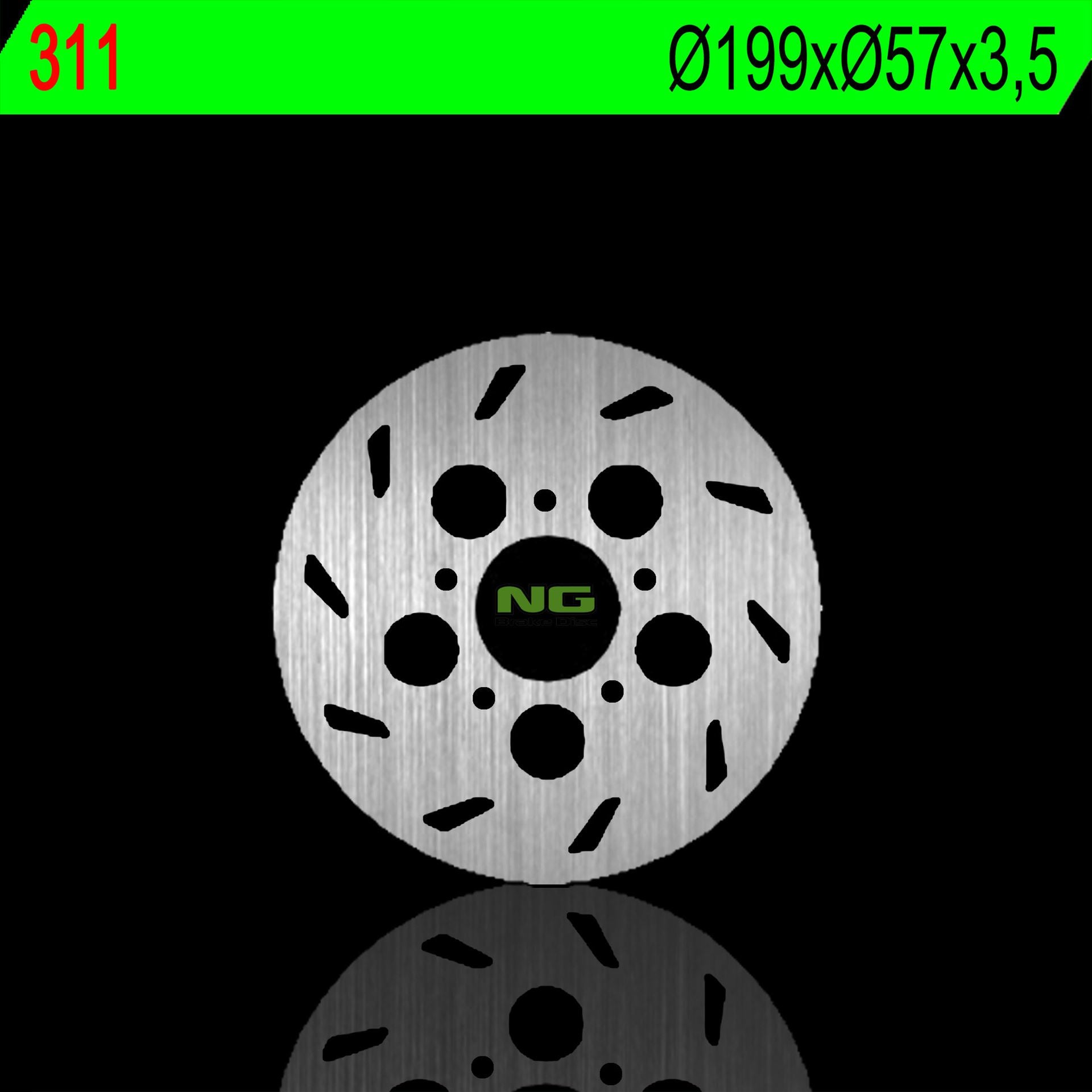 Brake disc (rotor) rear RIEJU 50RS 1 97-01 (199X57X3,5MM) (5X6,5MM)